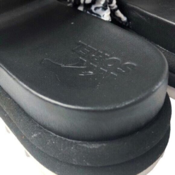 NEW Sorel Black & White Two Strap Slide Sandals  7 - Picture 7 of 8